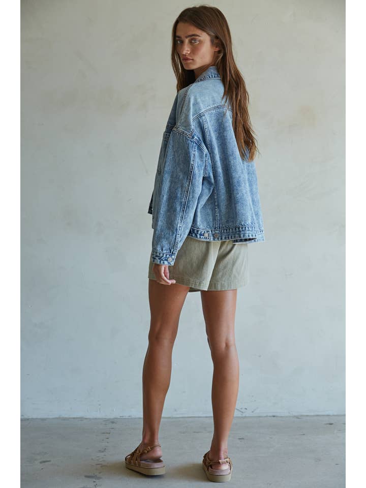 Oversized Denim Jacket - Washed Denim