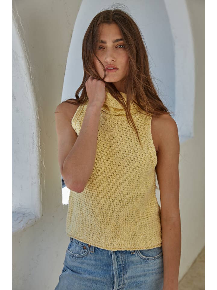 Salma Sweater Crop Top - Warm Yellow