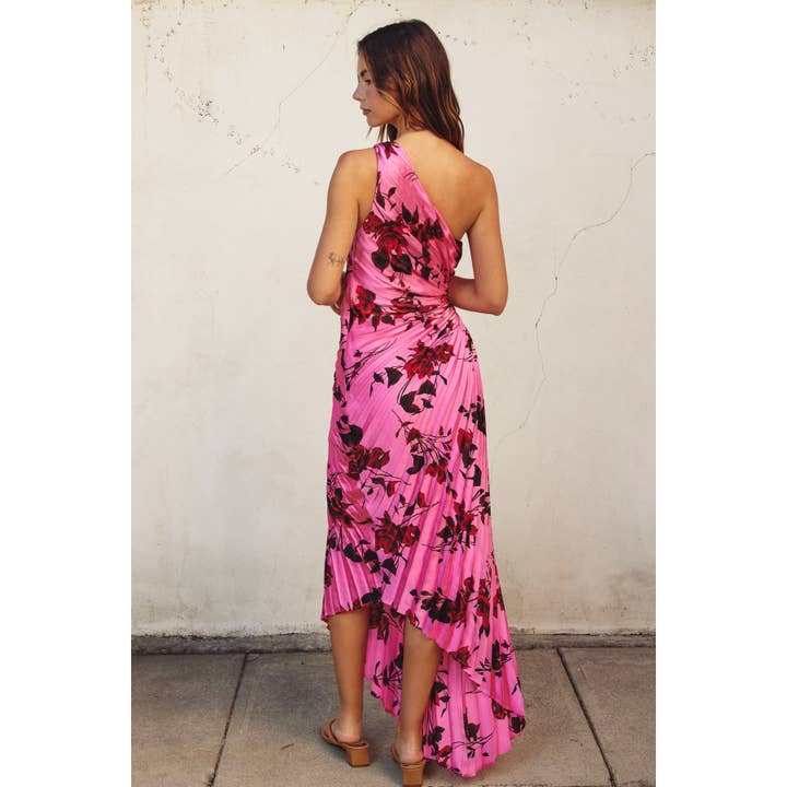 Potential Heartache Pleated Maxi Dress - Rose