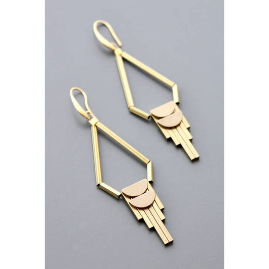 Brass Art Deco Earrings