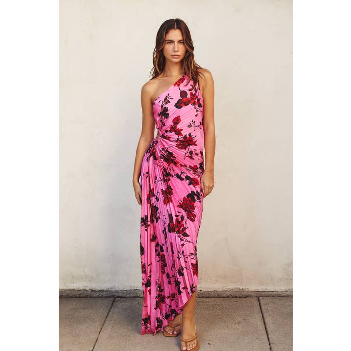 Potential Heartache Pleated Maxi Dress - Rose