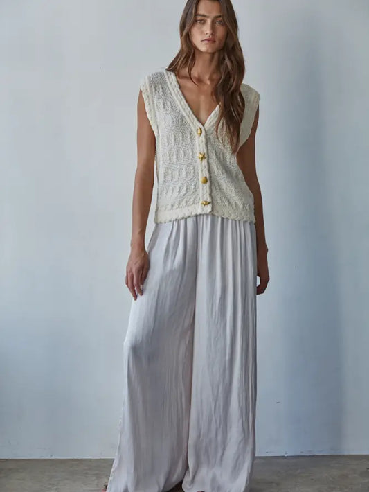 Ocean Detail Sweater Vest - Natural