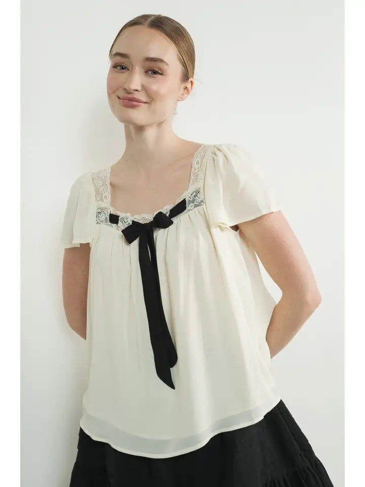 Square Neck Blouse - Off White