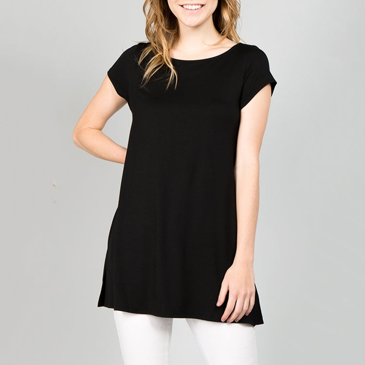 Side Slit Tunic - Black