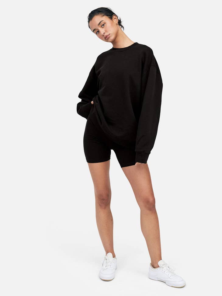 Fleece Oversized Sweatshirt - Jet Black