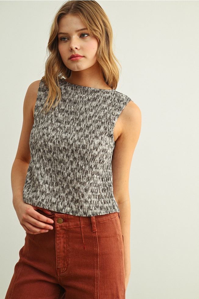 Sleeveless Knit Top - Moon Grey