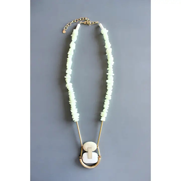 Jasper and Jade Geometric Necklace