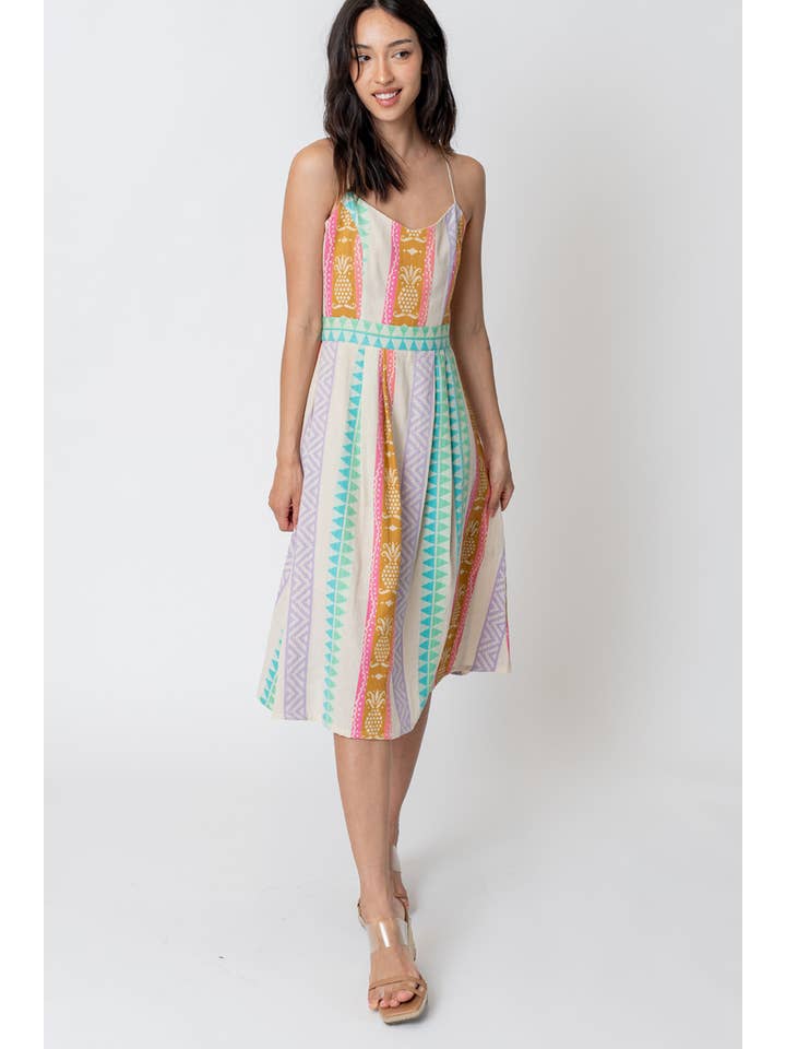 Sleeveless Midi Dress - Ivory Multi