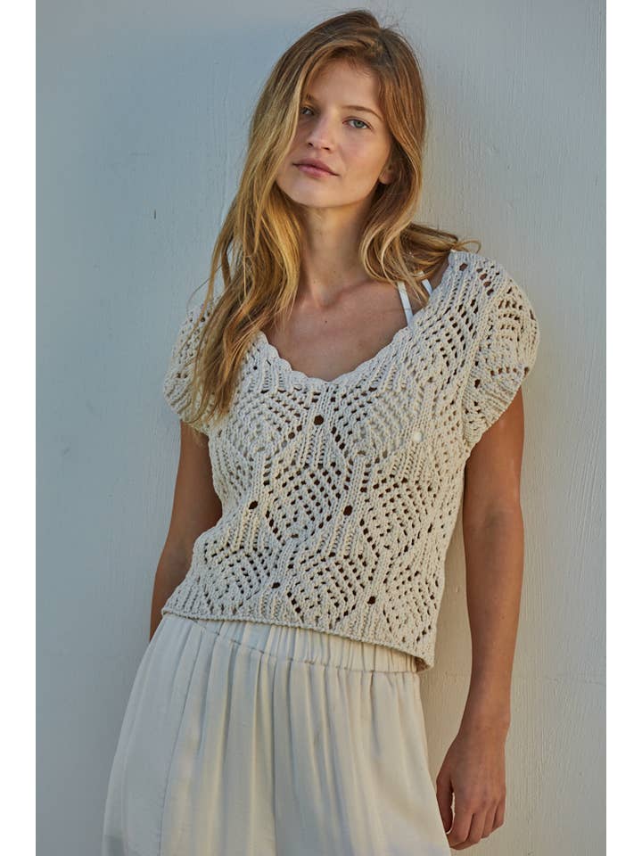 Cora Crochet Top - Natural