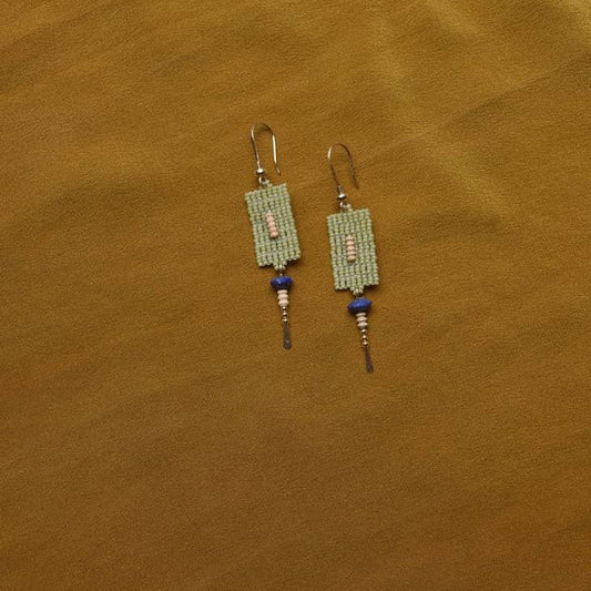 Canyon Earring - Sage and Lapis