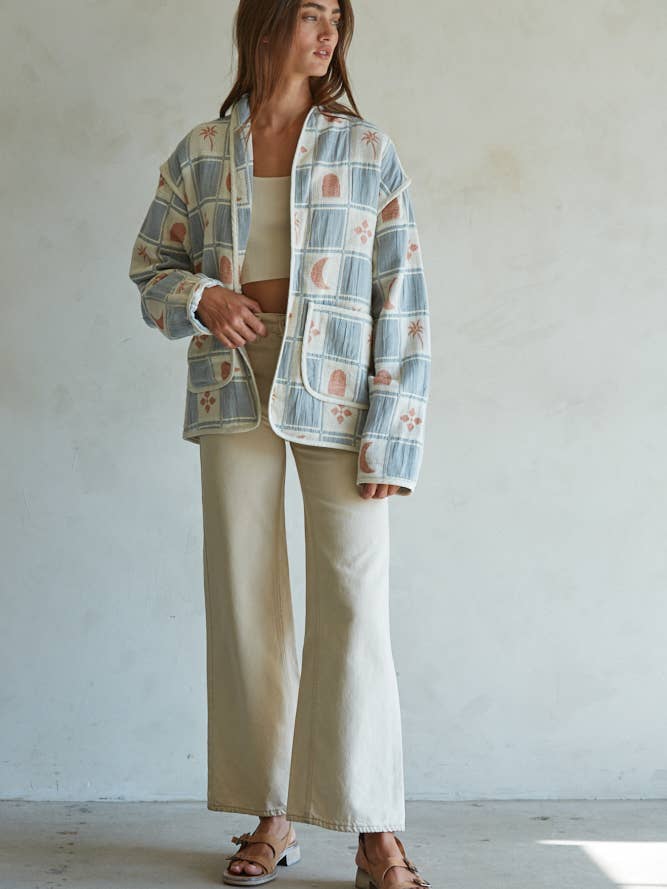 New Moon Jacket -  Ivory Blue Multi