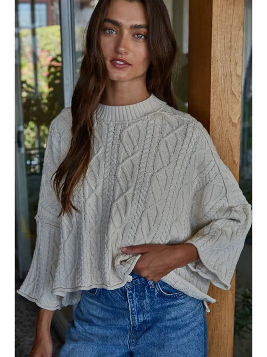 Cable Knit Pullover - Natural