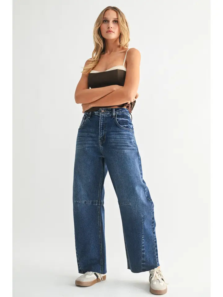 Barrel Jean - Dark Wash