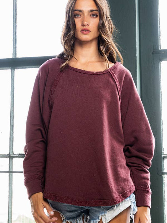 French Terry Top - Burgundy