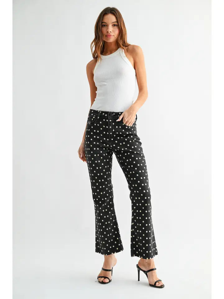 The Cropped Demi Flare - Polka Dot