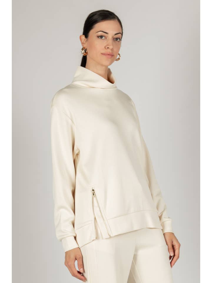 Mock Neck Top - Eggshell