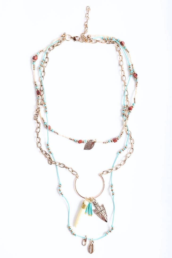 Horn and Arrow Multi-Layer Necklace