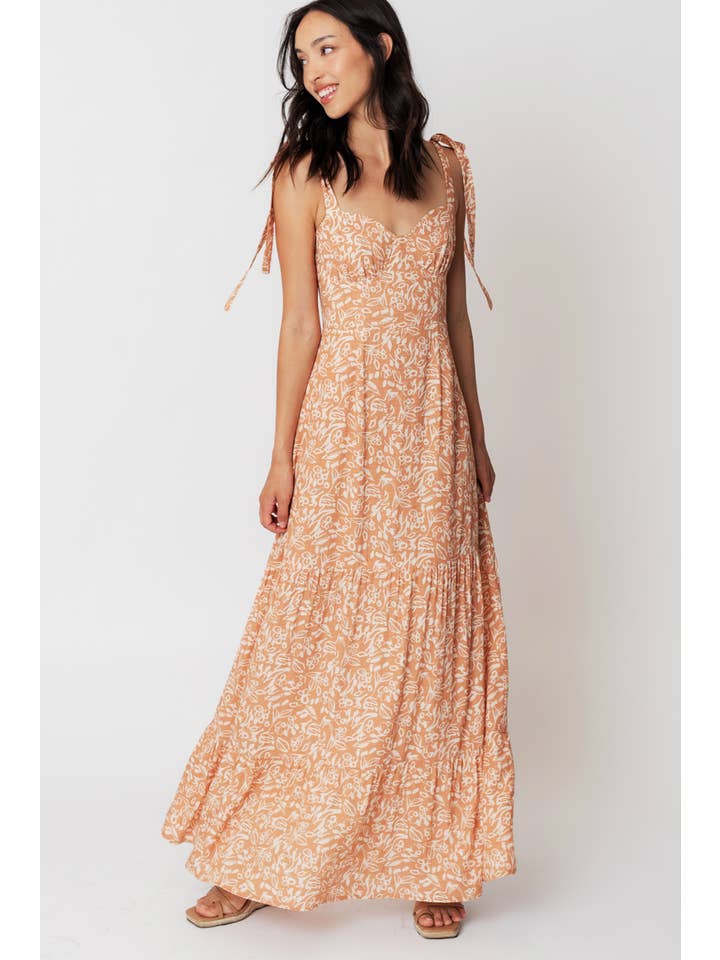 Tiered Maxi Dress - Light Brown