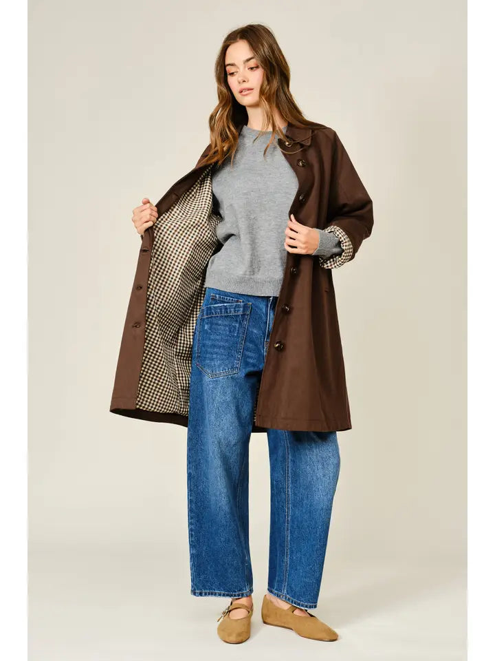 Midi Trench Coat - Brown