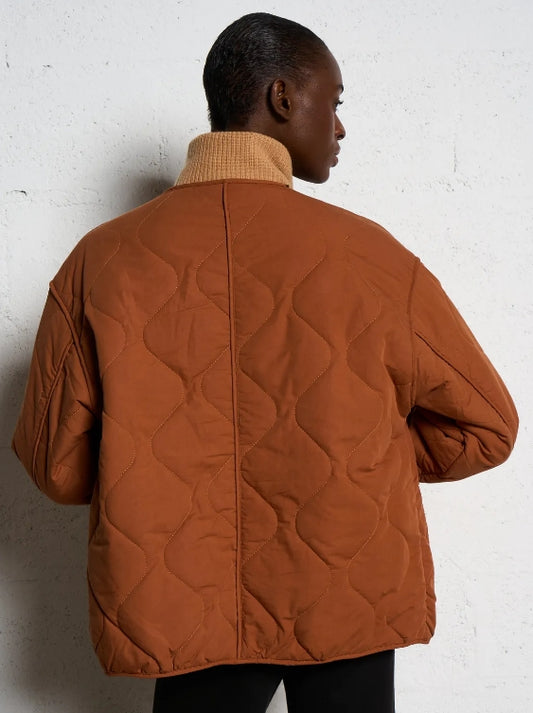 Reversible Quilted Jacket - Brown