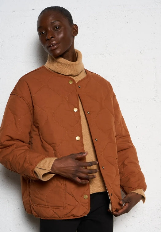 Reversible Quilted Jacket - Brown