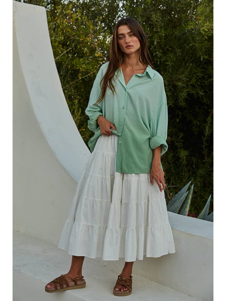 Gemma Ombre Button Down - Mint Green