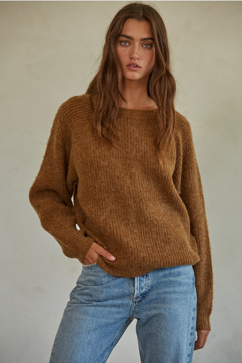 Belle Dia Sweater - Dark Camel