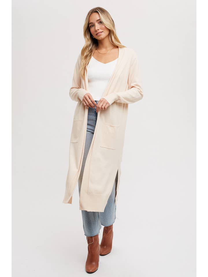 Longline Cardigan - Shell