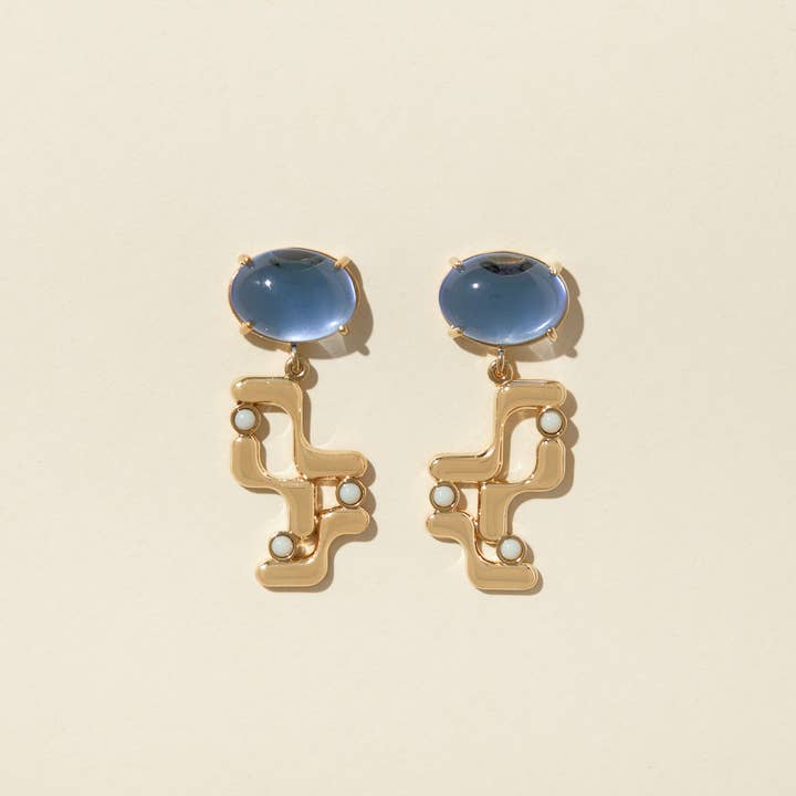 Halstead Earrings - Blue