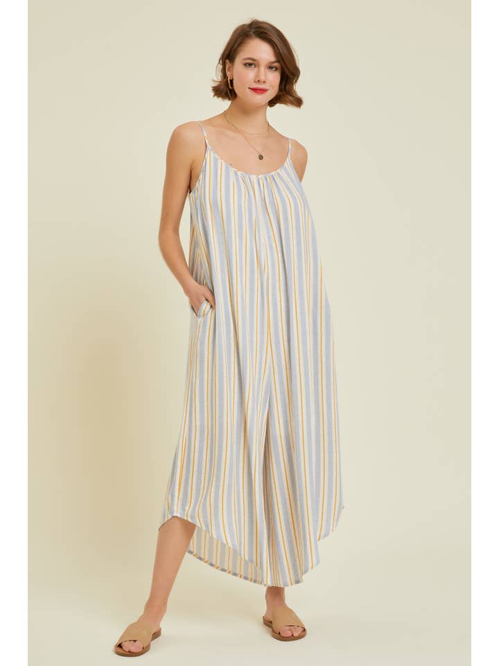 Striped Jumpsuit - Blue