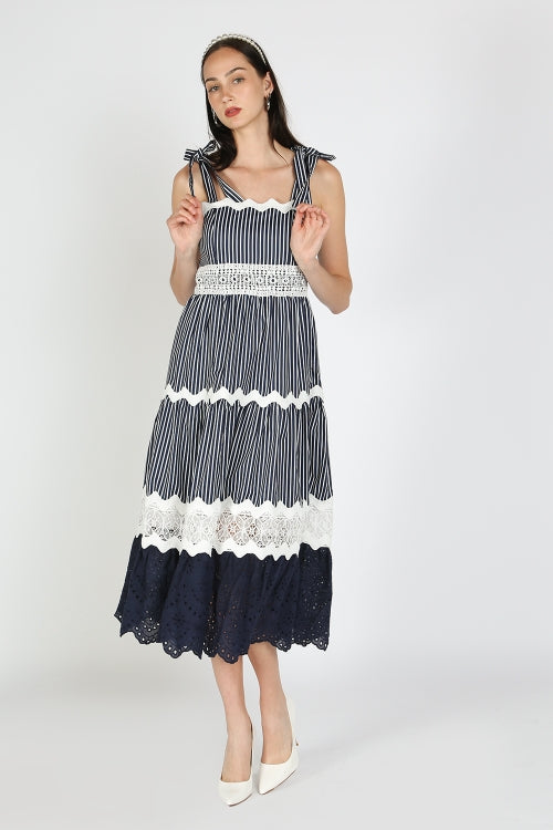 Striped Maxi Dress - Navy