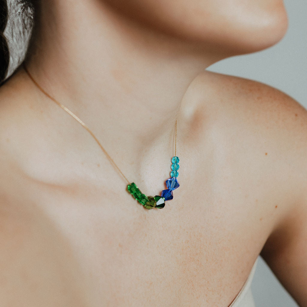 Beaded Crystal Necklace - Anchor