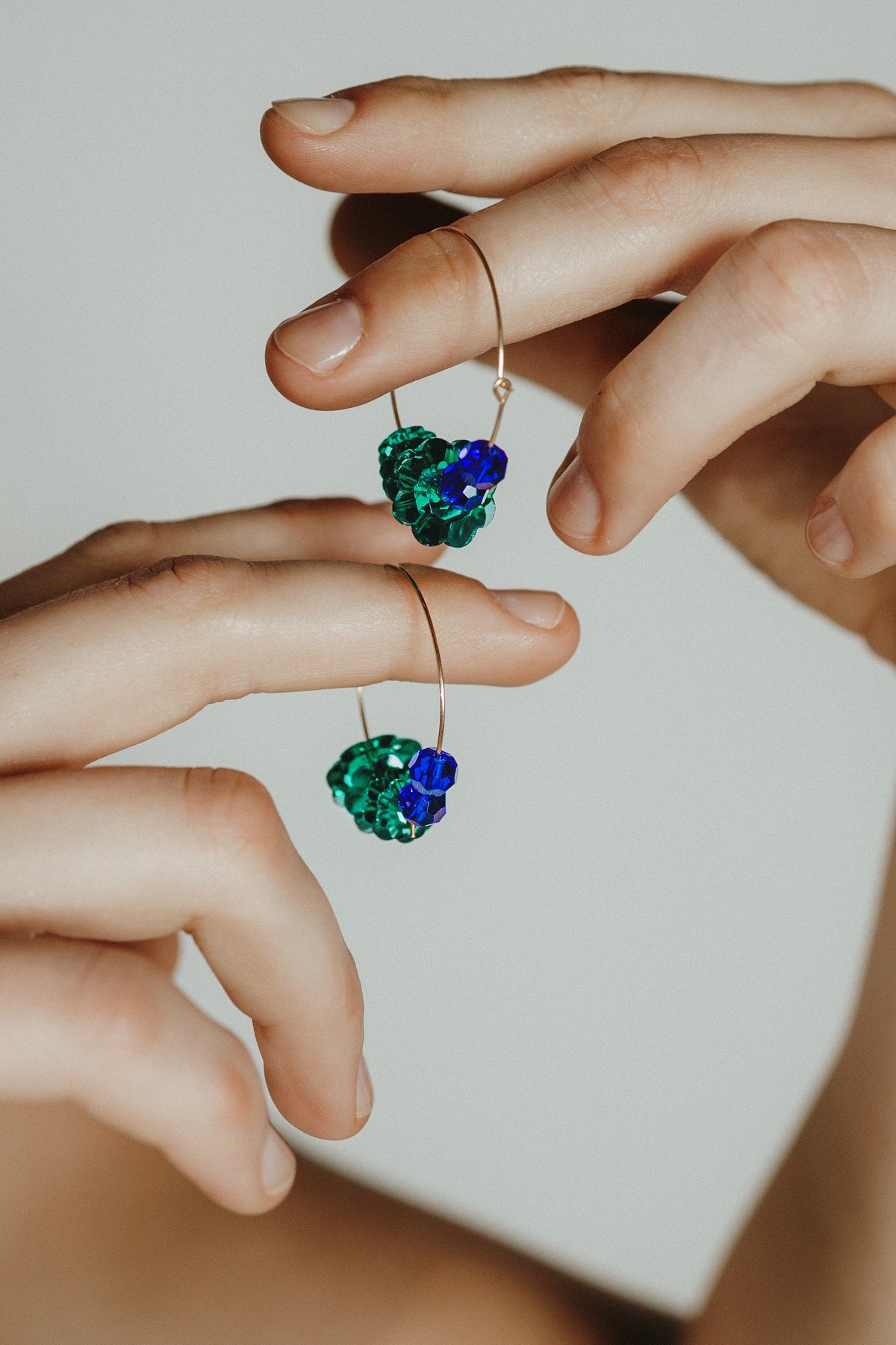 Large Crystal Hoops - Anchor