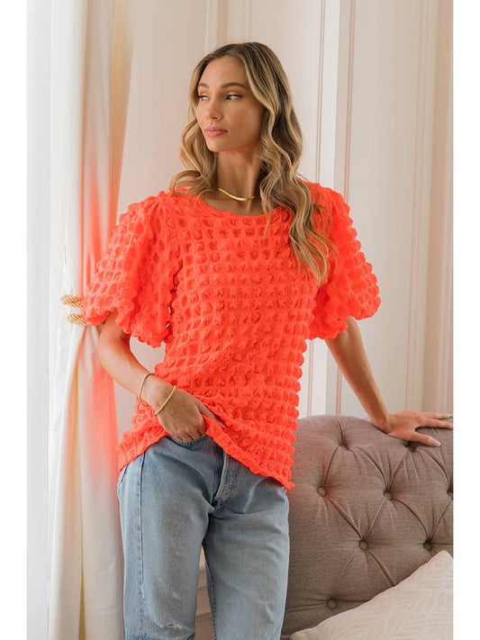 Bubble Bishop Top - Neon Orange