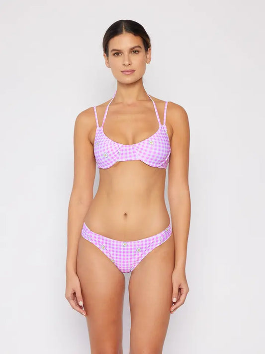 Underwired String Detail Bikini - Berry