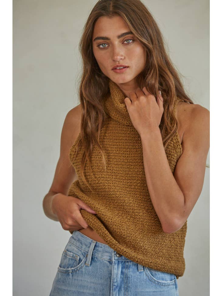 Salma Sweater Crop Top - Coffee