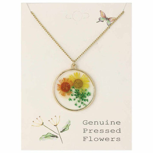 Dried Floral Necklace - Cottage Yellow Gold