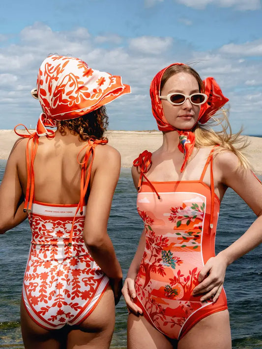 Reversible One Piece Swimsuit - Crossing Red