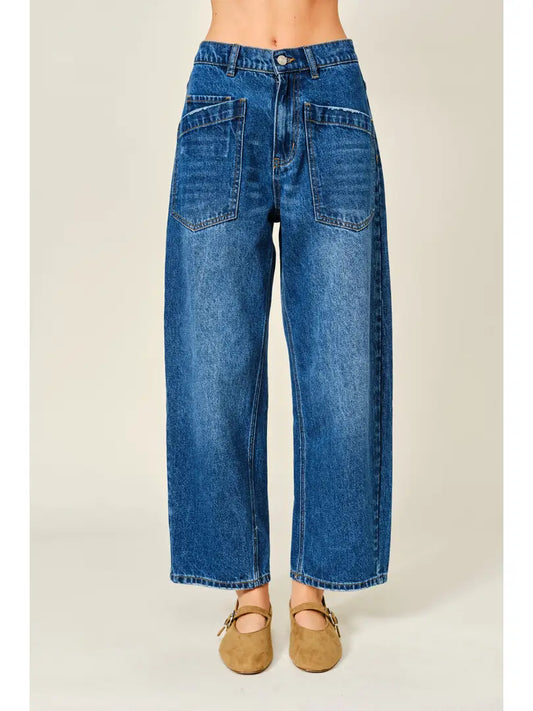 Semi Barrel Jeans - Medium Denim