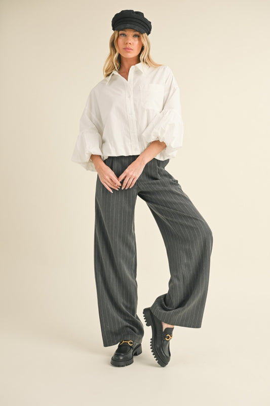 Bubble Sleeve Button Down - Off White