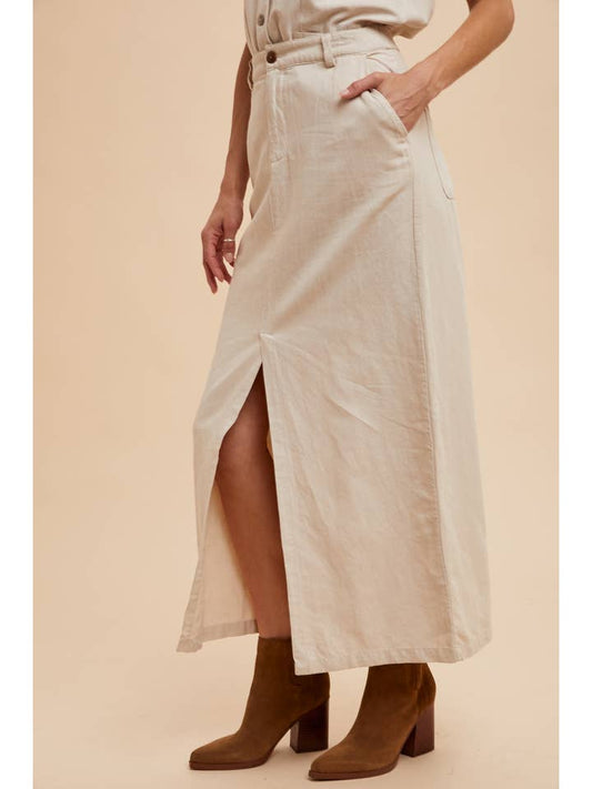 Split Seam Maxi Skirt - Linen