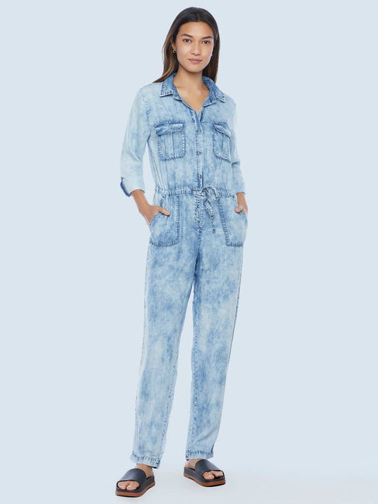 Wake Me Up Jumpsuit - Acid Blue Denim