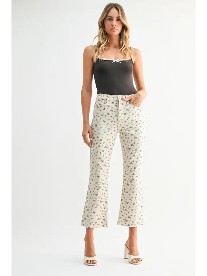 The Cropped Demi Flare - Flower