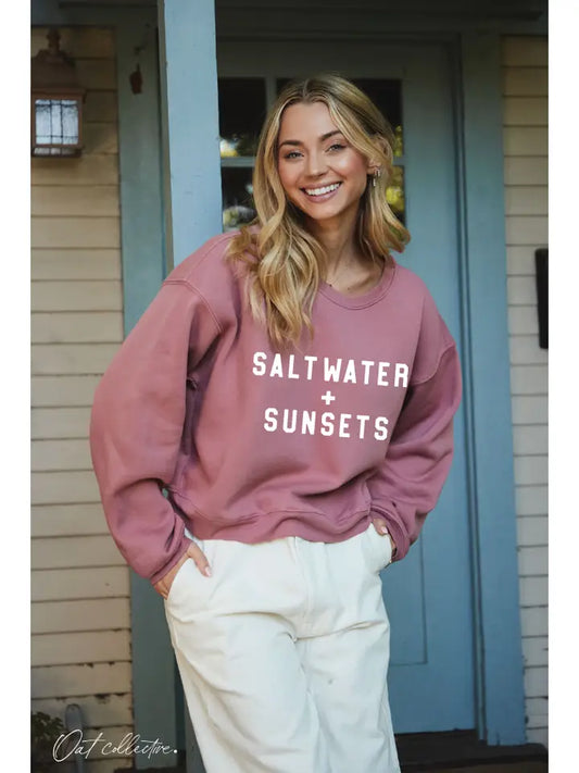 Salt Water + Sunsets Sweatshirt - Mauve