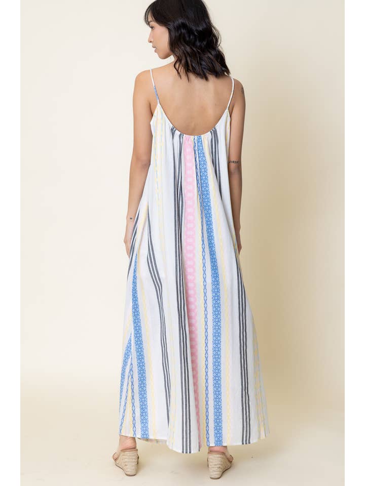 Cami Maxi Dress - Ivory Multi Stripe