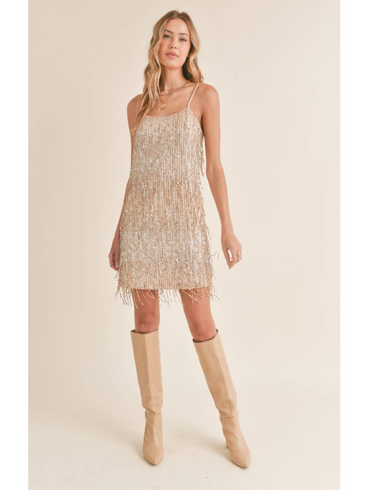 Light Up Mini Dress - Gold