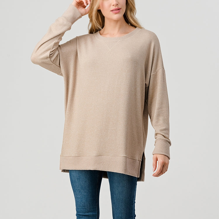 Long Sleeve Tunic - Beige