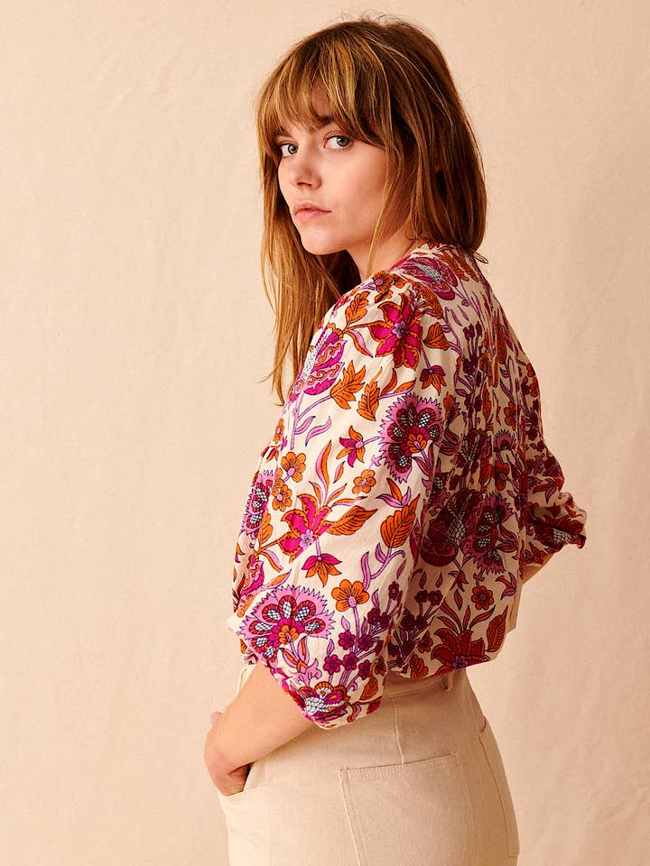 Siene Printed Blouse - Sangria