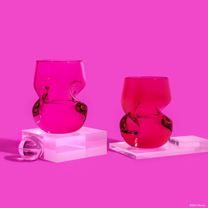 Barbie Stemless Wine Glasses - Pink