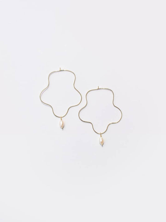 Sea Squiggle Hoops - Gold